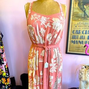 Anthropologie Lucille Salmon Fringe Dress